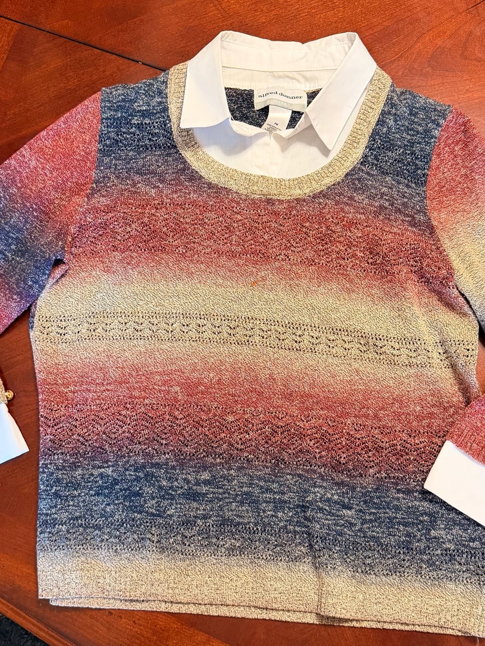 Alfred Dunner Multicolor Gradient Crewneck Sweater - Women's